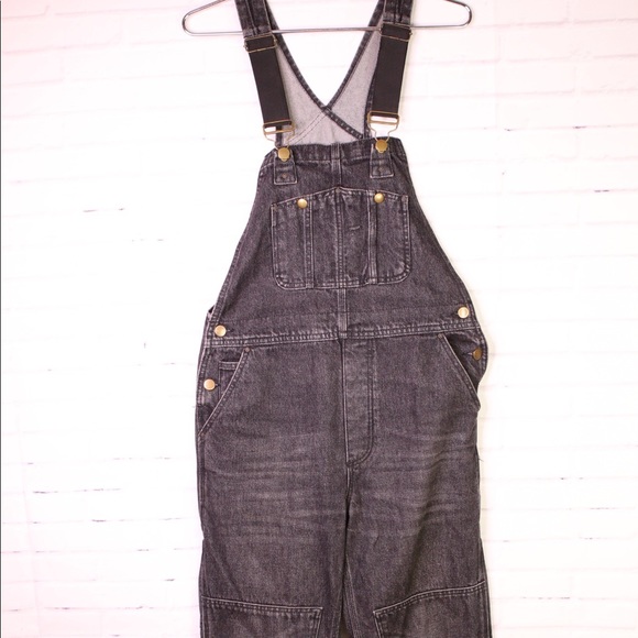 ASOS Denim - ASOS Denim Black Gray Wash Bib Jean Overalls Sz 0